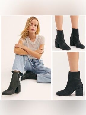 Free People Nicola High Ankle Bootie Leather Western Boho